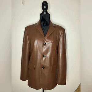 Hang hang hou Brown leather jacket
